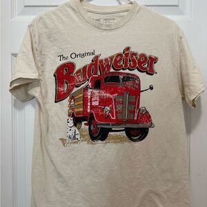 Budweiser Men's Cream Graphic T-Shirt